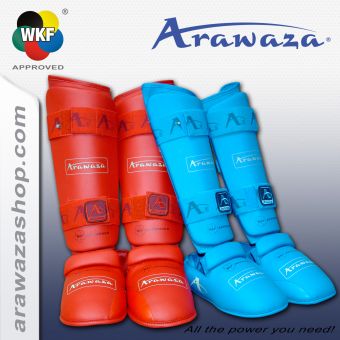 Arawaza Protection des tibias et du cou-de-pied, WKF approved XL | Rouge